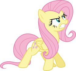 Size: 3185x3000 | Tagged: safe, artist:cloudy glow, fluttershy, pegasus, pony, g4, keep calm and flutter on, angry, female, fluttershy is not amused, gritted teeth, mare, simple background, solo, teeth, transparent background, unamused, vector