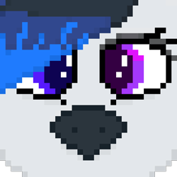 Size: 512x512 | Tagged: safe, artist:derpysasuke, oc, oc only, oc:blitzy, griffon, beak, digital art, face, heterochromia, icon, pixel art, simple background, solo, transparent background