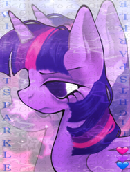 Size: 600x800 | Tagged: safe, artist:s0mato, twilight sparkle, alicorn, pony, g4, bust, depressed, frown, horn, looking down, sad, solo