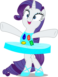 Size: 828x1093 | Tagged: safe, artist:justphase, rarity, pony, unicorn, fake it 'til you make it, g4, arms in the air, ballerina, ballet, ballet slippers, clothes, cute, female, gemstones, horn, mare, on hind legs, open mouth, raribetes, raririna, simple background, solo, standing, transparent background, tutu