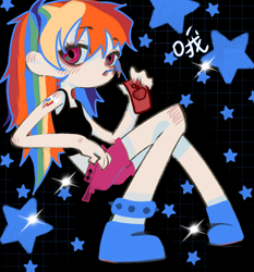 Size: 2004x2152 | Tagged: safe, artist:rinasleep, rainbow dash, human, g4, apple juice, human coloration, humanized, juice