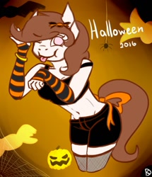 Size: 736x856 | Tagged: safe, artist:jaywaan, earth pony, anthro, clothes, costume, female, halloween, halloween costume, holiday, solo