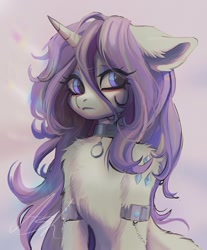 Size: 1555x1879 | Tagged: safe, artist:k_lash147, rarity, pony, unicorn, g4, alternate hairstyle, alternative cutie mark placement, armband, collar, draw this in your style, female, floppy ears, horn, human shoulders, mare, shoulder cutie mark, solo