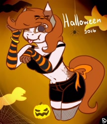 Size: 736x856 | Tagged: safe, artist:jaywaan, earth pony, anthro, clothes, costume, female, halloween, halloween costume, holiday, solo