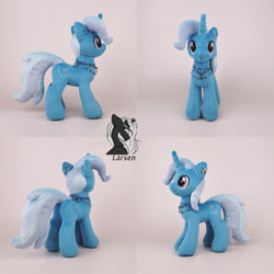 Size: 1000x1000 | Tagged: safe, artist:larsen toys, trixie, pony, unicorn, g4, ear piercing, earring, female, horn, irl, jewelry, mare, multiple views, necklace, photo, piercing, plushie, pony plushie, sale, solo