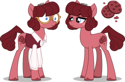 Size: 2000x1310 | Tagged: safe, artist:orin331, smart cookie, earth pony, pony, g4, alternate design, beady eyes, female, freckles, frown, glasses, hooves, long legs, mare, redesign, short mane, short tail, simple background, skinny, solo, tail, thin, tired, transparent background