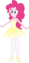 Size: 756x1626 | Tagged: safe, artist:invisibleink, artist:tylerajohnson352, pinkie pie, human, equestria girls, g4, ballerina, ballet slippers, bare shoulders, beautiful, clothes, cute, dress, leotard, pinkarina, pretty, simple background, sleeveless, solo, tights, transparent background, tutu