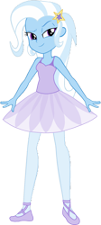 Size: 696x1550 | Tagged: safe, artist:invisibleink, artist:tylerajohnson352, trixie, human, equestria girls, g4, ballerina, ballet slippers, bare shoulders, beautiful, clothes, cute, dress, leotard, pretty, simple background, sleeveless, solo, tights, transparent background, trixierina, tutu