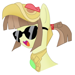 Size: 2000x2000 | Tagged: safe, artist:archooves, oc, oc only, oc:tailcoatl, pegasus, pony, aztec, female, helmet, mare, mexico, nation ponies, ponified, simple background, solo, sunglasses, transparent background