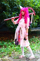 Size: 2000x3000 | Tagged: safe, artist:v-kony, pinkie pie, human, g4, clothes, cosplay, costume, irl, irl human, photo, solo