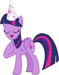 Size: 782x990 | Tagged: safe, edit, edited screencap, editor:homersimpson1983, screencap, twilight sparkle, alicorn, pony, g4, background removed, episode needed, female, hat, not a vector, party hat, simple background, solo, transparent background, twilight sparkle (alicorn)