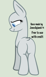 Size: 3680x6128 | Tagged: safe, artist:jonesdylan874, artist:slb94, applejack, earth pony, pony, g4, base, butt, dock, female, plot, shy, simple background, smiling, solo, tail, trace