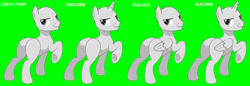 Size: 13568x4648 | Tagged: safe, artist:jonesdylan874, alicorn, earth pony, pegasus, pony, unicorn, g4, base, butt, flank, green background, horn, looking back, male, plot, sexy, simple background, stallion