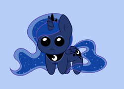 Size: 4967x3554 | Tagged: safe, artist:lipitea, princess luna, alicorn, pony, g4, absurd resolution, autism creature, blue background, simple background, solo