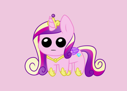 Size: 4967x3554 | Tagged: safe, artist:lipitea, princess cadance, alicorn, pony, g4, absurd resolution, autism creature, pink background, simple background, solo