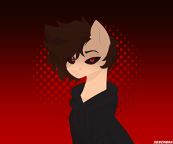 Size: 7680x6387 | Tagged: safe, artist:desombra, oc, oc only, oc:desombra, demon, demon pony, gradient background, looking at you, male, red eyes, solo