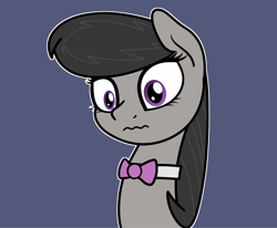 Size: 2048x1687 | Tagged: safe, artist:ewoudcponies, octavia melody, earth pony, pony, g4, blue background, bowtie, bust, dark blue background, female, mare, necktie, outline, simple background, solo, wavy mouth, white outline