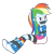 Size: 2000x2000 | Tagged: safe, artist:nie-martw-sie-o-mnie, rainbow dash, human, equestria girls, g4, arm behind back, bondage, boots bondage, bound and gagged, clothes, dashsub, female, femsub, gag, kidnapped, rainbow socks, simple background, sitting, skirt, socks, solo, striped socks, submissive, tape, tape bondage, tape gag, transparent background