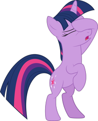 Size: 3000x3709 | Tagged: safe, artist:dashiesparkle, twilight sparkle, pony, unicorn, g4, my little pony: friendship is magic, the ticket master, .svg available, bipedal, eyes closed, facehoof, female, high res, mare, open mouth, simple background, solo, transparent background, unicorn twilight, vector