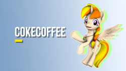 Size: 3840x2160 | Tagged: safe, oc, oc only, oc:cokecoffee, alicorn, pony, 3d, alicorn oc, braid, female, gradient background, greeting, horn, jewelry, mare, pendant, solo, source filmmaker, spread wings, underhoof, wings