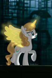 Size: 1000x1500 | Tagged: safe, artist:double_dove, oc, oc only, alicorn, snake, alicorn oc, base used, blue eyes, glowing, glowing horn, hooves, horn, not sweet biscuit, raised hoof, solo, spread wings, taylor swift, wings