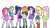 Size: 3840x2160 | Tagged: safe, artist:octosquish7260, applejack, fluttershy, pinkie pie, rainbow dash, rarity, sci-twi, sunset shimmer, twilight sparkle, human, equestria girls, g4, converse, humane five, humane seven, humane six, shoes, simple background, transparent background