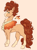 Size: 752x1013 | Tagged: safe, artist:cactiflowers, oc, oc only, earth pony, pony, blaze (coat marking), butt fluff, butt freckles, cheek fluff, chest fluff, clothes, coat markings, color palette, facial markings, female, freckles, green eyes, mare, neck freckles, not cheese sandwich, offspring, parent:cherry jubilee, parent:sheriff silverstar, pink background, shoulder freckles, simple background, socks, solo, standing