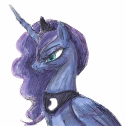 Size: 3000x3000 | Tagged: safe, artist:buttercupsaiyan, princess luna, g4, simple background, sketch, solo, white background