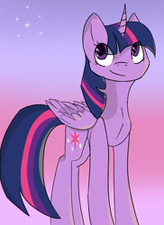 Size: 728x1000 | Tagged: safe, artist:summerbeachyt, twilight sparkle, alicorn, pony, g4, gradient background, solo, twilight sparkle (alicorn)