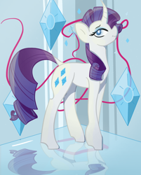 Size: 1000x1242 | Tagged: safe, artist:summerbeachyt, rarity, unicorn, g4, horn, reflection, solo