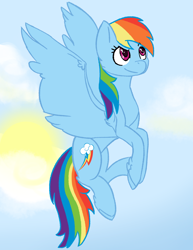 Size: 850x1100 | Tagged: safe, artist:summerbeachyt, rainbow dash, pegasus, pony, g4, smiling, smirk, solo