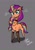 Size: 1240x1754 | Tagged: safe, artist:jully-park, sunny starscout, earth pony, pony, g5, clothes, fishnet clothing, fishnet stockings, goth, gray background, mane stripe sunny, simple background, solo, stockings, thigh highs