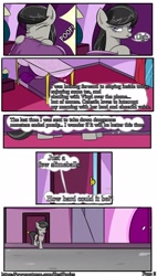 Size: 1600x2817 | Tagged: safe, artist:bestponies, octavia melody, earth pony, pony, comic:equestria six shadows, g4, ..., angry, bed, bedroom, canterlot, comic, dialogue, door, female, mare, pillow, poof, solo, teleportation, window