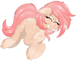 Size: 3252x2622 | Tagged: safe, artist:marbatra, oc, oc only, oc:strawberry buttercream, earth pony, chest fluff, happy, simple background, solo, transparent background, unshorn fetlocks