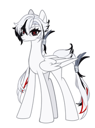 Size: 1680x2266 | Tagged: safe, artist:xiaoshundrew, oc, pegasus, pony, arlecchino (genshin impact), concave belly, female, genshin impact, long legs, mare, pegasus oc, ponified, simple background, slender, solo, tall, thin, white background