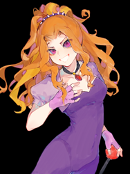 Size: 1620x2160 | Tagged: safe, artist:wumingshi61160, adagio dazzle, human, equestria girls, g4, anime style, black background, clothes, dress, female, grin, humanized, light skin, purple dress, simple background, smiling, solo