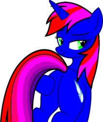 Size: 1017x1200 | Tagged: safe, artist:fantasystaples, artist:jonesdylan874, artist:muhammad yunus, oc, oc only, oc:blue comet, pony, unicorn, g4, base used, butt, butt focus, eyestrain warning, female, flank, horn, plot, simple background, solo, transparent background