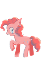 Size: 750x1334 | Tagged: safe, artist:cocohello, pinkie pie, earth pony, pony, g4, female, mare, raised hoof, simple background, solo, transparent background