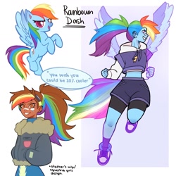 Size: 1440x1440 | Tagged: safe, artist:olikotier, rainbow dash, human, equestria girls, g4, humanized