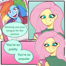 Size: 1440x1440 | Tagged: safe, alternate version, artist:olikotier, fluttershy, rainbow dash, equestria girls, g4, female, lesbian, lyrics, ship:flutterdash, shipping, text