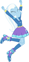 Size: 3000x6406 | Tagged: safe, artist:cloudy glow, trixie, human, equestria girls, g4, clothes, cute, diatrixes, eyes closed, female, jumping, jumping for joy, simple background, solo, transparent background, vector