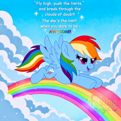 Size: 1500x1500 | Tagged: safe, artist:faelingmagic, rainbow dash, pegasus, pony, g4, female, mare, rainbow, solo