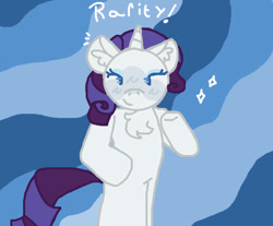 Size: 662x547 | Tagged: safe, artist:mikey-issoilly, rarity, pony, unicorn, semi-anthro, g4, chest fluff, female, horn, mare, solo