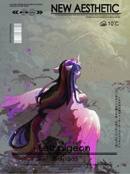 Size: 1620x2160 | Tagged: safe, artist:lendftcn, twilight sparkle, alicorn, pony, g4, female, mare, rainbow power, solo, spread wings, text, twilight sparkle (alicorn), wings