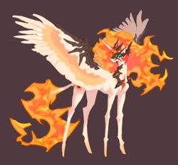 Size: 1680x1560 | Tagged: safe, artist:qhsg8, daybreaker, alicorn, pony, g4, brown background, concave belly, lanky, long legs, simple background, skinny, solo, spread wings, tall, thin, wings