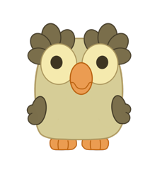 Size: 1400x1600 | Tagged: safe, anonymous artist, derpibooru exclusive, owlowiscious, bird, owl, g4, bluey, chattermax, cursed image, simple background, solo, style emulation, transparent background, wat, why, wtf