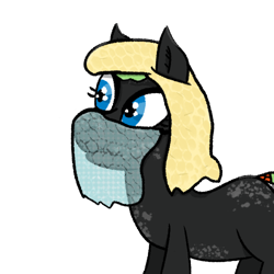 Size: 500x500 | Tagged: safe, artist:wren, oc, oc only, oc:fanonlilly, pony, female, freckles, hat, mare, simple background, solo, tail, tail wrap, transparent background, veil