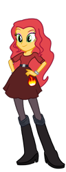 Size: 654x1700 | Tagged: safe, artist:amethystmajesty25, rarity, oc, oc only, equestria girls, g4, belt, boots, clothes, equestria girls oc, equestria girls-ified, high heel boots, not sunset shimmer, red hair, shirt, shoes, skirt, solo