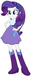 Size: 749x1800 | Tagged: safe, artist:tezzfordtrash, rarity, equestria girls, g4, belt, boots, clothes, female, high heel boots, shirt, shoes, simple background, skirt, sleeveless, solo, transparent background