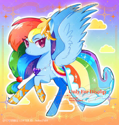 Size: 750x789 | Tagged: source needed, safe, artist:keke2569, rainbow dash, pegasus, pony, g4, clothes, dress, gala dress, gown, gradient background, rainbow background, rainbow dash's first gala dress, solo